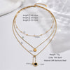 Elegant Classic Style Roman Style Moon Snake Butterfly Stainless Steel Plating Hollow Out Inlay Acrylic 14k Gold Plated Layered Necklaces