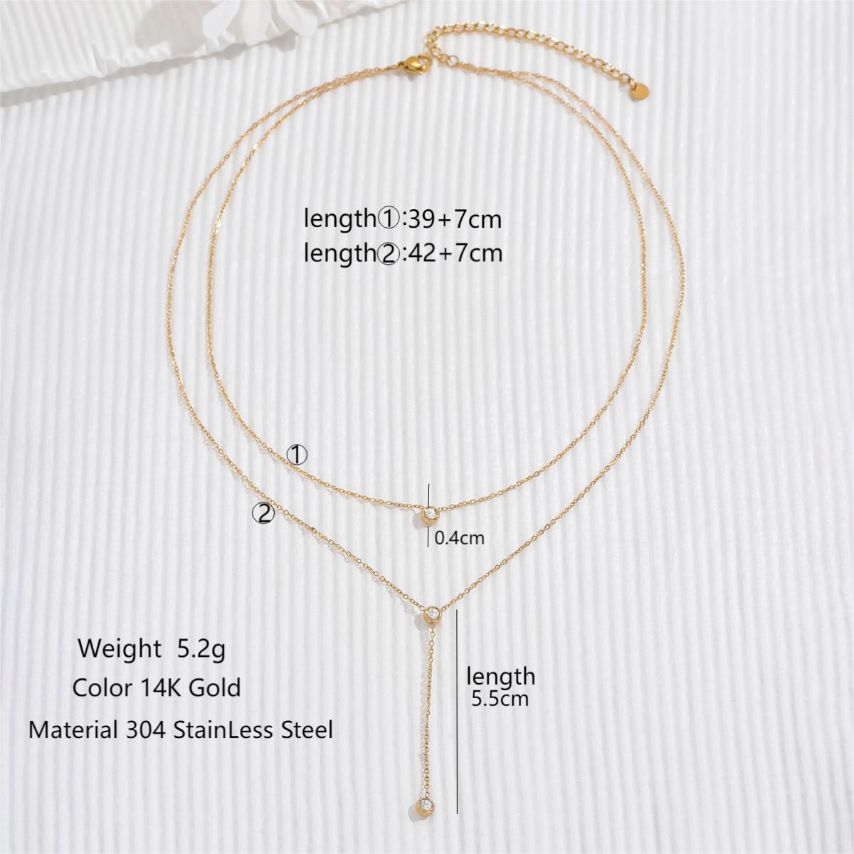 Modern Style Classic Style Cross Letter Heart Shape Stainless Steel Plating Hollow Out Inlay Zircon 14k Gold Plated Rose Gold Plated Necklace