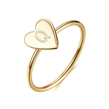 Ig Style Simple Style Letter Heart Shape Sterling Silver Plating 14k Gold Plated Rings