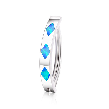 Simple Style Rhombus Pure Titanium Opal Belly Ring In Bulk