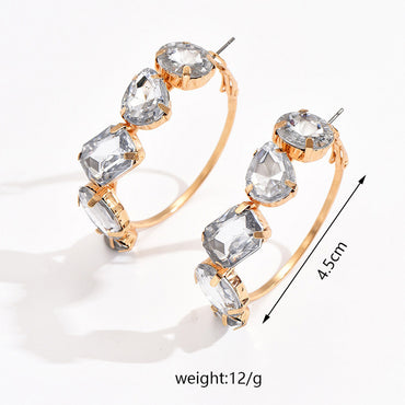 1 Pair Exaggerated Shiny Geometric Plating Inlay Alloy Rhinestones Earrings