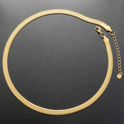 Simple Style Solid Color Stainless Steel Plating 18k Gold Plated Necklace