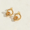 1 Pair Vintage Style Simple Style Commute Round Plating Inlay Copper Zircon 14k Gold Plated Earrings