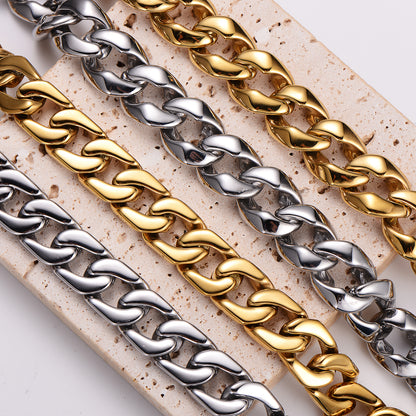 Hip-hop Punk Geometric Stainless Steel Plating 18k Gold Plated Bracelets