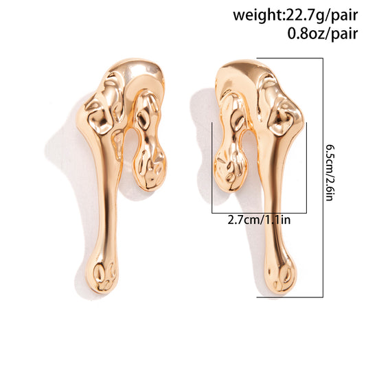 1 Pair Exaggerated Simple Style Classic Style Irregular Three-dimensional Thick Alloy Ear Studs