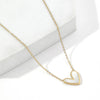 Simple Style Heart Shape Titanium Steel Plating Inlay Shell 18k Gold Plated Pendant Necklace