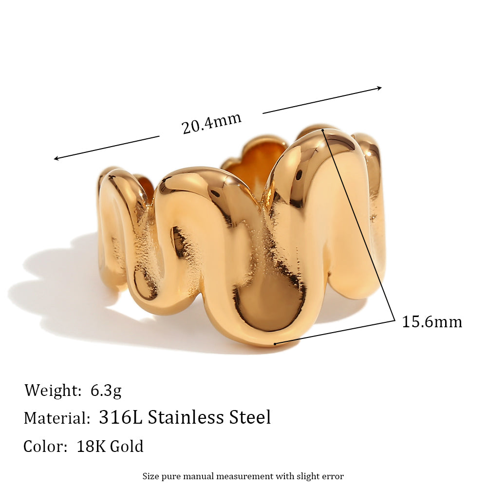 Simple Style Classic Style Irregular Stainless Steel Plating 18k Gold Plated Open Rings