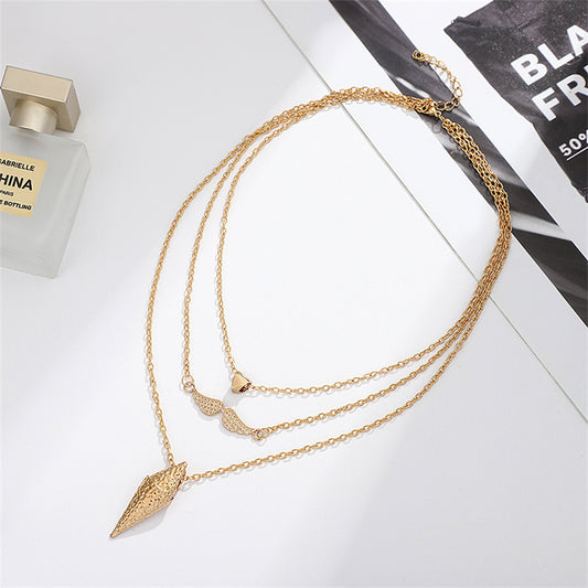 Ig Style Simple Style Geometric Alloy Plating Women's Three Layer Necklace