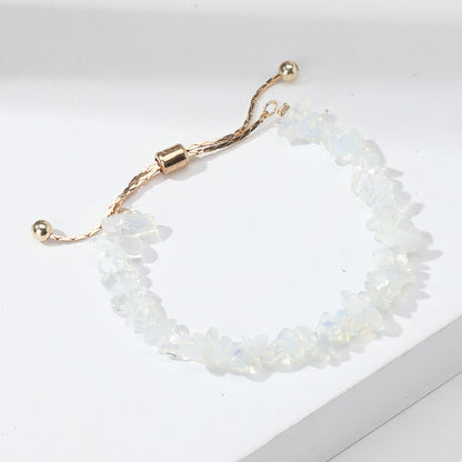 Classic Style Irregular Natural Stone Beaded Women's Anklet