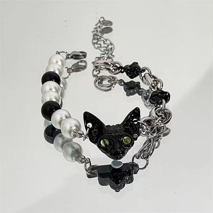 Cartoon Style Funny Cat Synthetic Resin Alloy Wholesale Bracelets