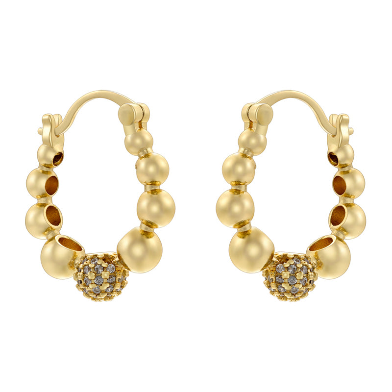 1 Pair Casual Vintage Style Vacation Irregular Plating Inlay Copper Artificial Pearls Zircon 18k Gold Plated Ear Studs