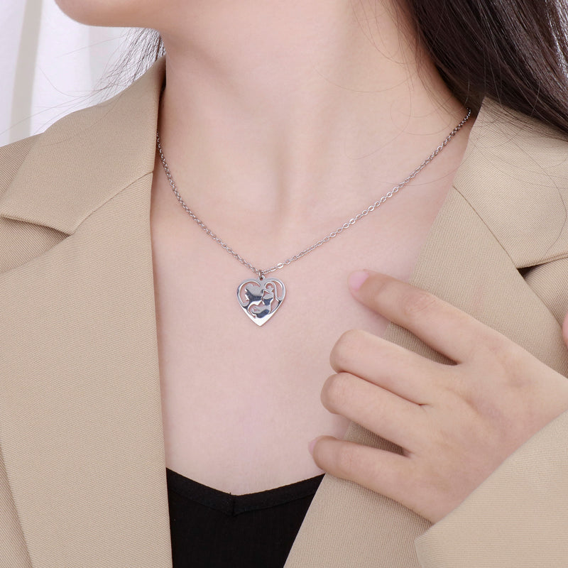 Simple Style Heart Shape Titanium Steel Plating Pendant Necklace