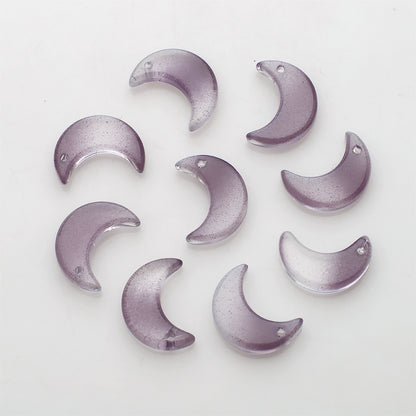 50 Pcs/package Simple Style Moon Glass Stoving Varnish Jewelry Accessories