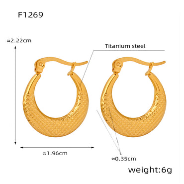 1 Pair Casual Elegant Simple Style U Shape Heart Shape Solid Color Plating Titanium Steel 18k Gold Plated Earrings