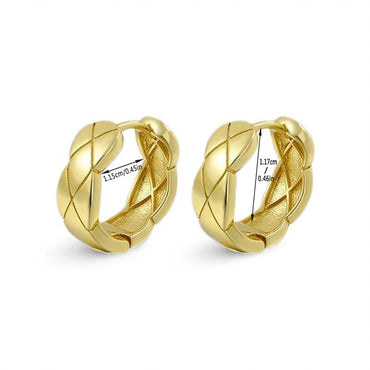 1 Pair Simple Style Lingge Copper Earrings