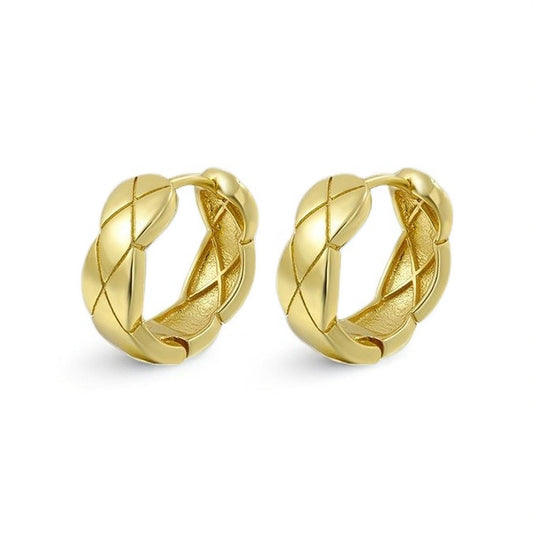 1 Pair Simple Style Lingge Copper Earrings