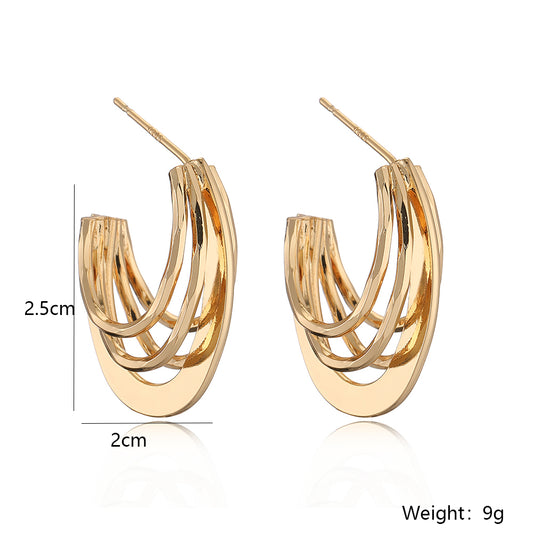 1 Pair Simple Style Geometric Plating Copper 18k Gold Plated Ear Studs