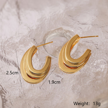 1 Pair Simple Style Geometric Plating Copper 18k Gold Plated Ear Studs