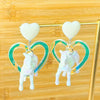 1 Pair Retro Heart Shape Horse Arylic Drop Earrings
