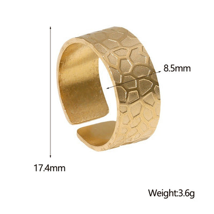 Simple Style Solid Color Stainless Steel Plating 18k Gold Plated Open Rings