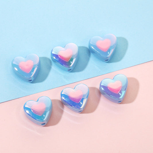 1 Piece Arylic Heart Shape Beads