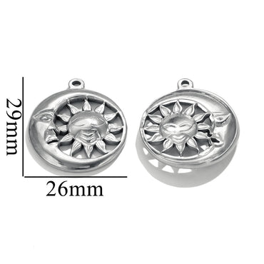 10 Pcs/package Ig Style Simple Style Sun Moon Stainless Steel Plating Pendant Jewelry Accessories
