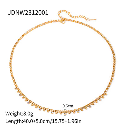 Ig Style Round Stainless Steel Plating 18k Gold Plated Bracelets Necklace