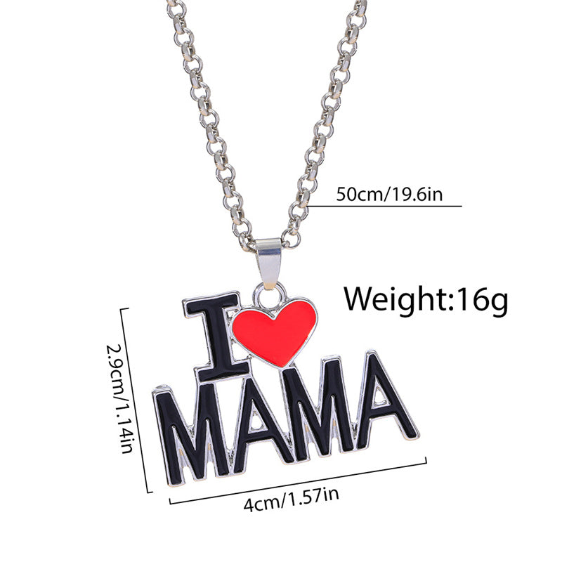 Ig Style Simple Style Letter Heart Shape Alloy Enamel Plating 18k Gold Plated Gold Plated Silver Plated Mother's Day Unisex Pendant Necklace