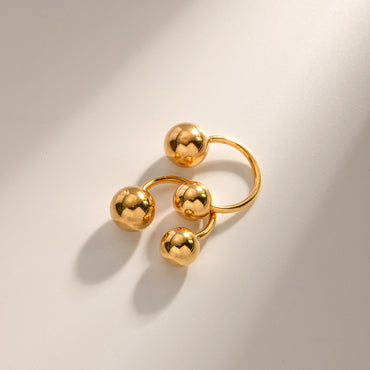 1 Pair Simple Style Ball Plating Stainless Steel 18k Gold Plated Ear Cuffs