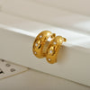 1 Pair Simple Style C Shape Star Plating Inlay Stainless Steel Zircon 18k Gold Plated Ear Studs