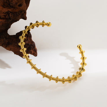 Elegant Retro Geometric Stainless Steel Plating 18k Gold Plated Cuff Bracelets