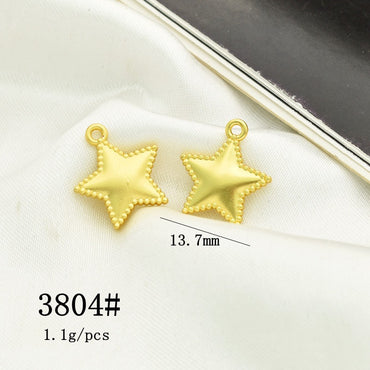 10 Pcs/package Simple Style Star Alloy Plating Pendant Jewelry Accessories