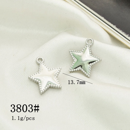 10 Pcs/package Simple Style Star Alloy Plating Pendant Jewelry Accessories