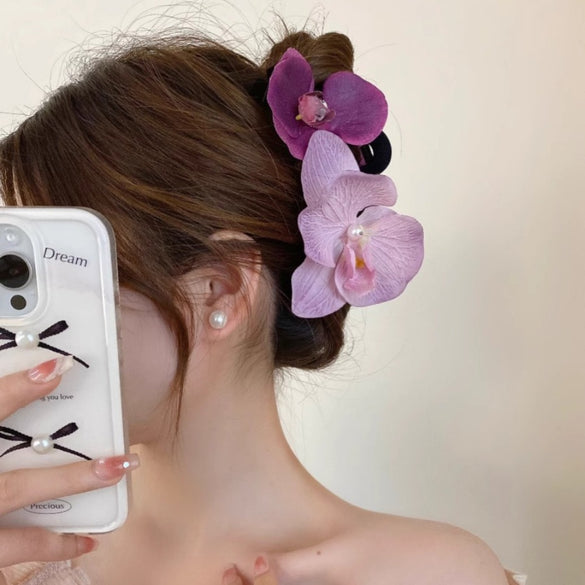 Women'S Sweet Flower Plastic Hair Clip Hair Claws