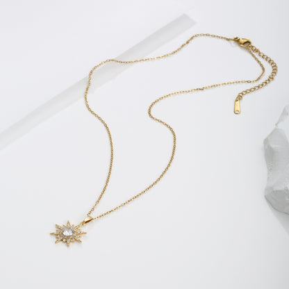 Simple Style Sun Copper Plating 18k Gold Plated Necklace