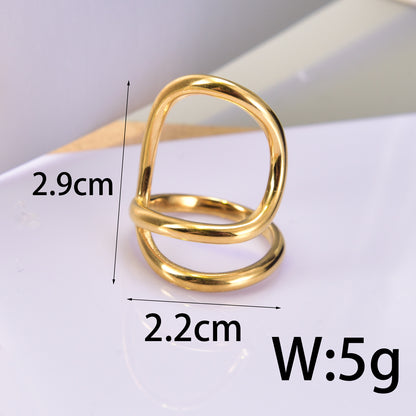 Vintage Style Solid Color Titanium Steel Plating Rings