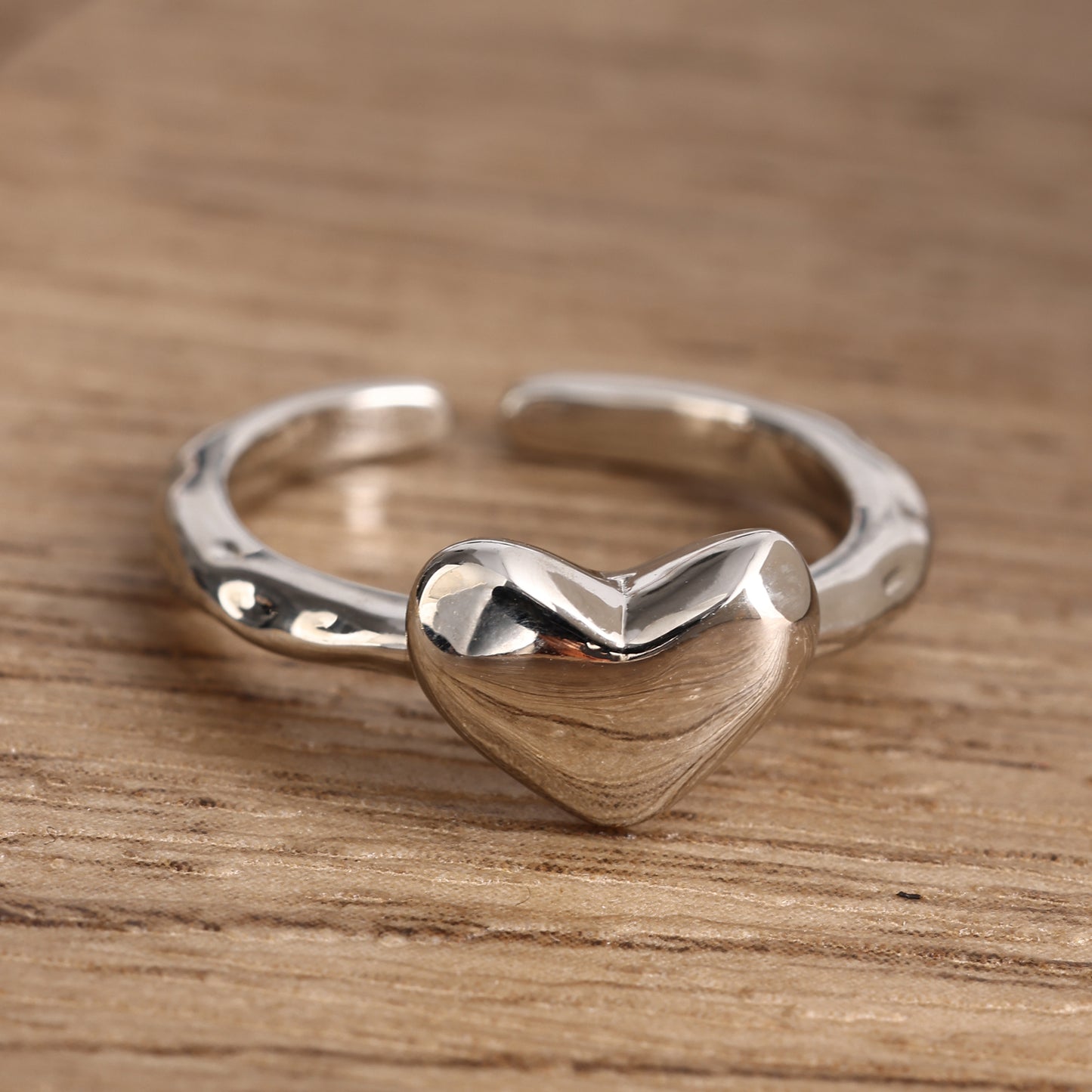 Wholesale Sweet Heart Shape Copper Plating 18k Gold Plated Open Rings