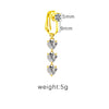 1 Piece Belly Rings Sexy Heart Shape Butterfly Planet Stainless Steel Plating Inlay Rhinestones Belly Ring