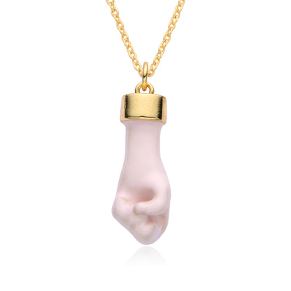 Copper IG Style Fist Pendant Necklace