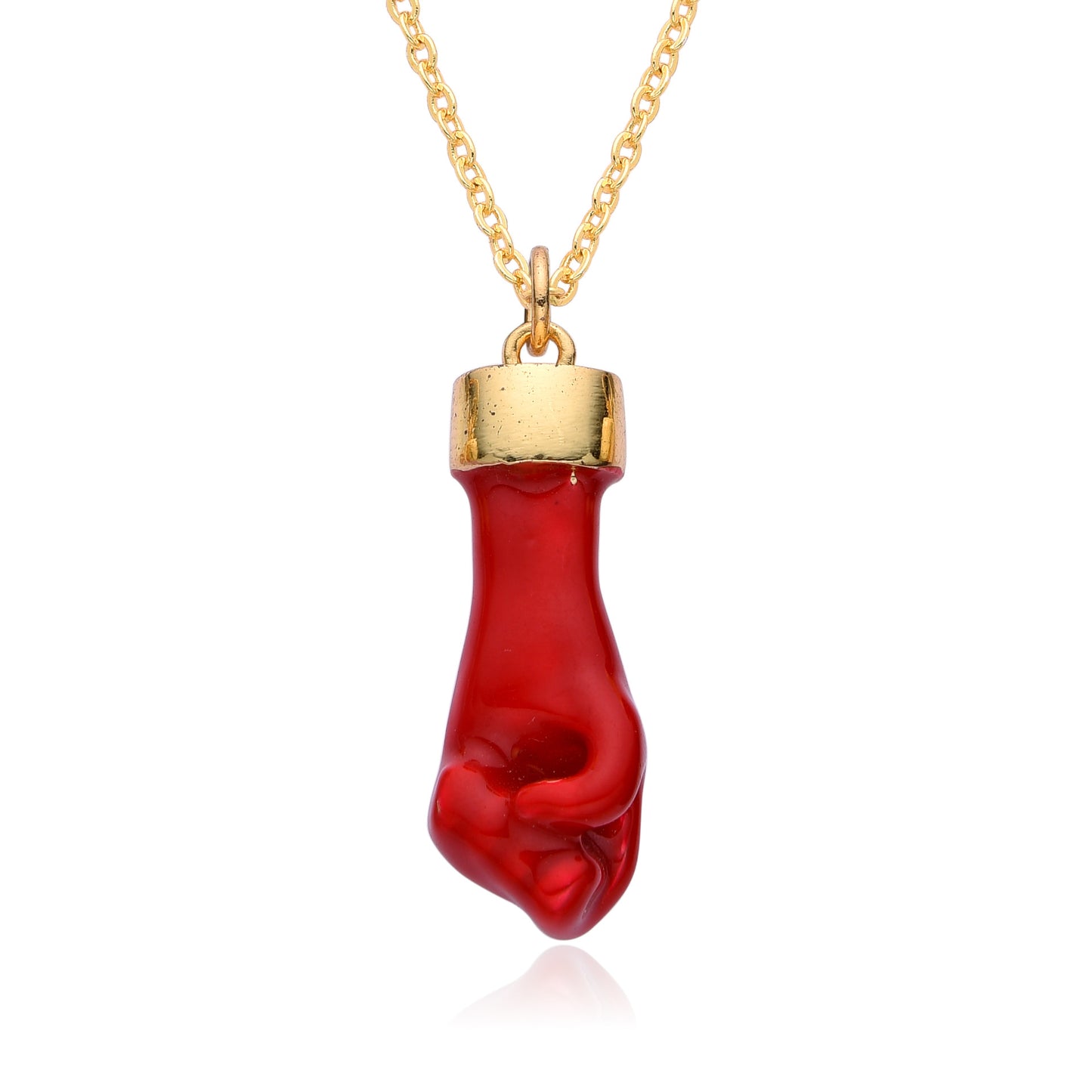 Copper IG Style Fist Pendant Necklace