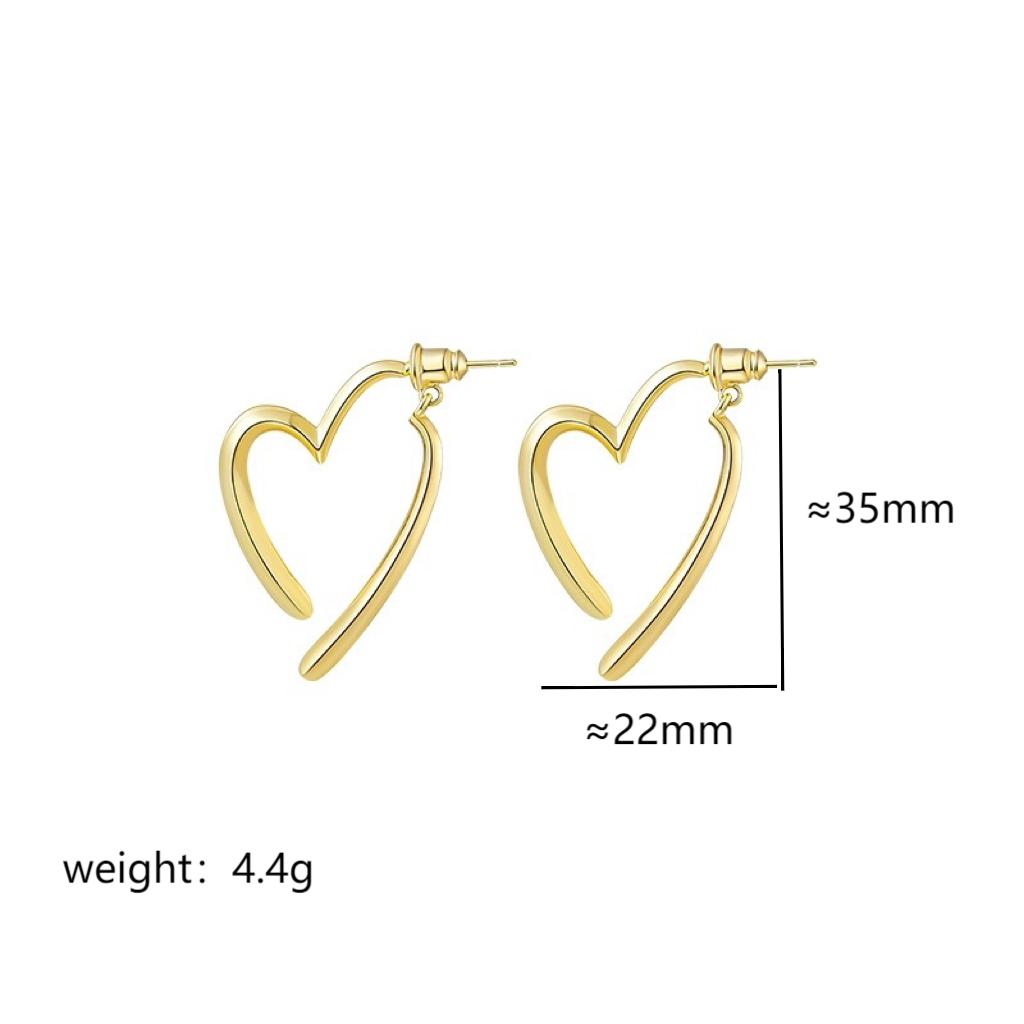 1 Pair Simple Style Classic Style Streetwear Heart Shape Plating Stainless Steel 18k Gold Plated Ear Studs
