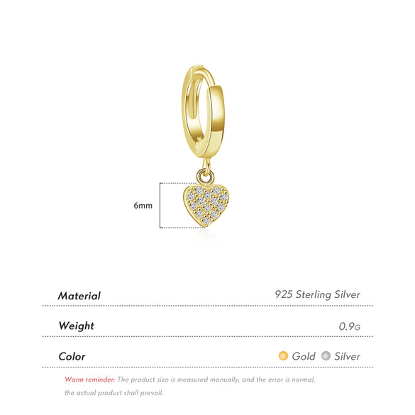 Fashion Star Sterling Silver Inlay Zircon Ear Studs 1 Piece