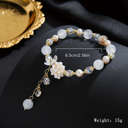 Elegant Glam Geometric Natural Stone Freshwater Pearl Bracelets In Bulk