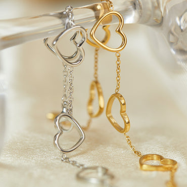 Stainless Steel Simple Style Heart Shape Plating Bracelets