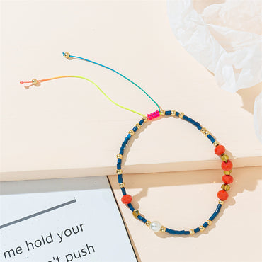 Casual Basic Color Block Artificial Crystal Beaded Braid Women's Bracelets
