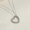 Copper 14K Gold Plated White Gold Plated Vintage Style Heart Shape Inlay Zircon Pendant Necklace