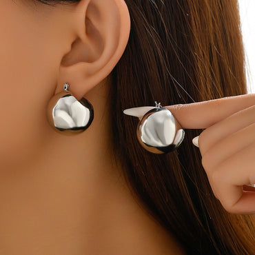 1 Pair IG Style Simple Style Ball Iron Earrings