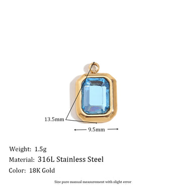 1 Piece Stainless Steel Zircon 18K Gold Plated Plating Inlay Polished Pendant