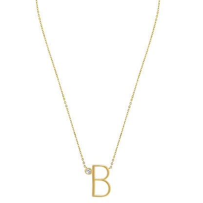 Sterling Silver Simple Style Letter Pendant Necklace