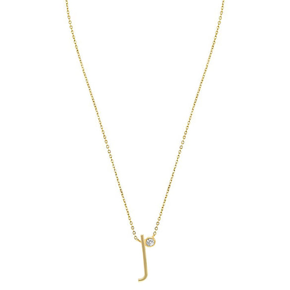 Sterling Silver Simple Style Letter Pendant Necklace